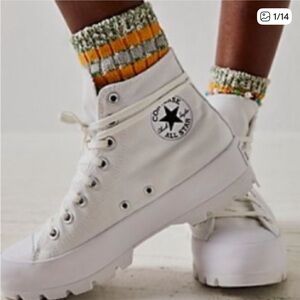 Converse Chuck Taylor All Star Lugged Platform Women’s White High Top Shoes, 8.5